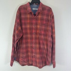NWT TOMMY BAHAMA Men Plaid Shirt Coastline Cord Redwood Check Red Sail 2XLT $158